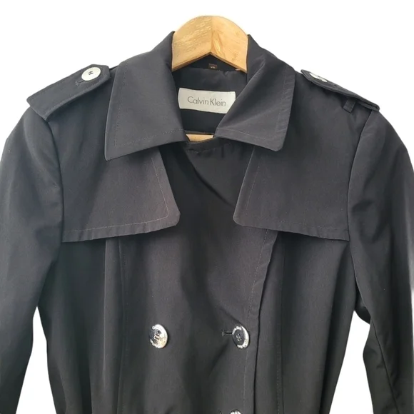 𝅺double Breasted Tie Waist Trench Coat Size XS | S - Picture 4 of 12